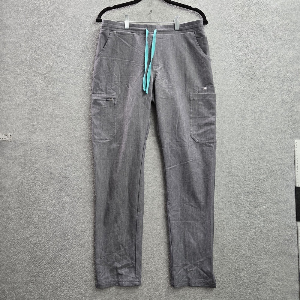 FIGS Women Scrub Pants S Gray Jogger Activewear Zipper PO#1569 29" Inseam